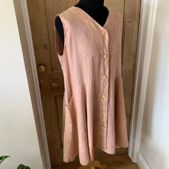 Flax 100% linen oversized summer dress size small - Picture 4 of 10
